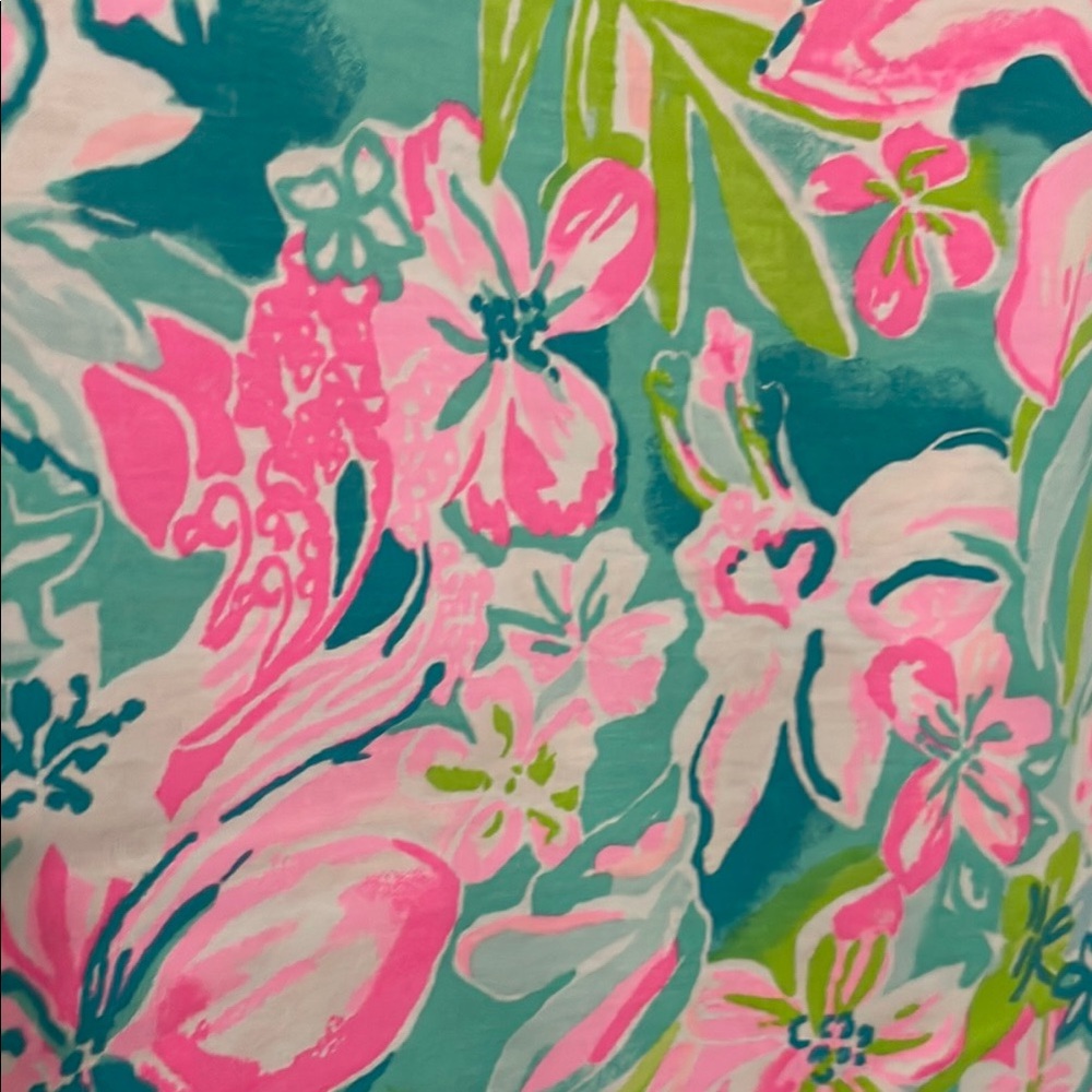 Lilly Pulitzer Pink and Green Floral Margot Dress - Picture 2 of 4